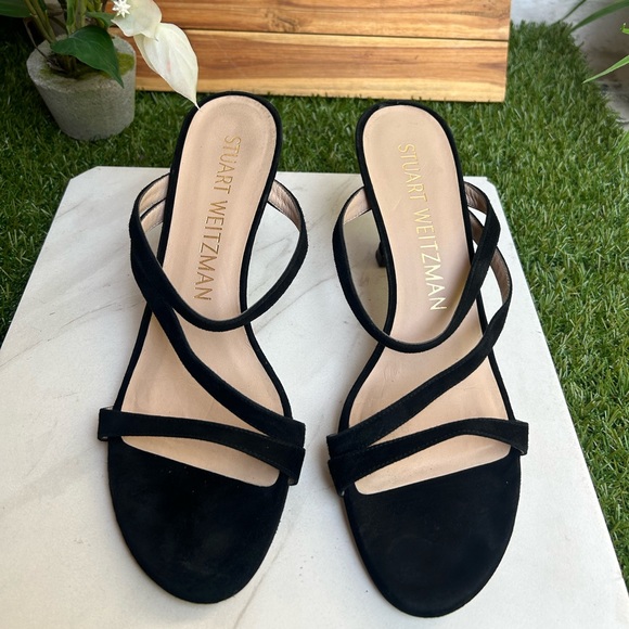 STUART WEITZMAN black suede leather sandals size 9 - Picture 9 of 15